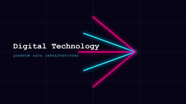 Digital technology quantum data infrastructure neon graphic concept, animations inspired by the Digital Technology them