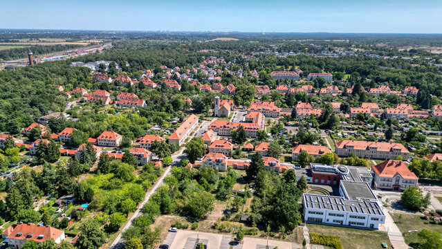 Wustermark aus der Vogelperspektive &ndash; Luftaufnahme der Ortschaft im Havelland bei Berlin, August 2026