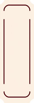 Clipart symbol of a movie ticket with diagonal stripes and rounded corners, || clipart, diagonal