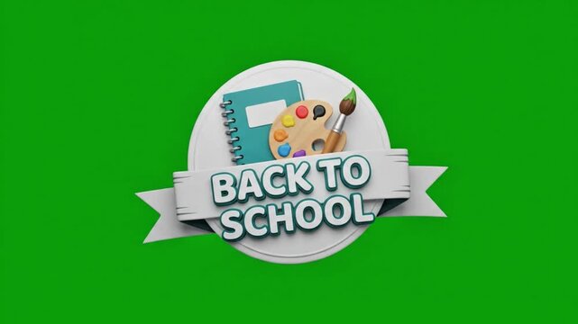 Back to School Banner with Art Supplies and Notebook Education Kids 4K
