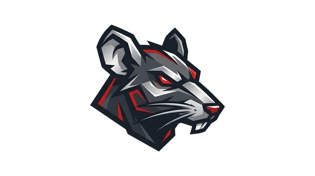 Fierce rat head mascot logo for sports team or esports gaming clan
