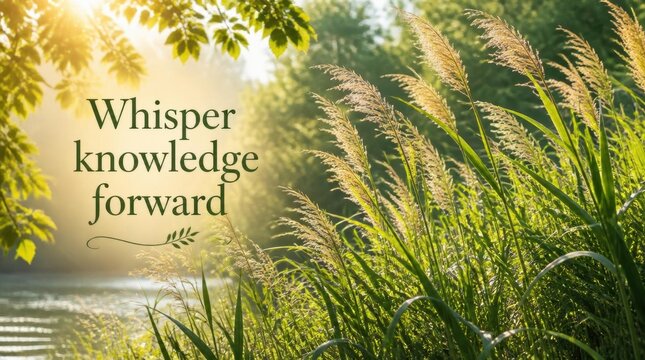 Gentle breeze rustling through tall vibrant reeds - serene nature scene