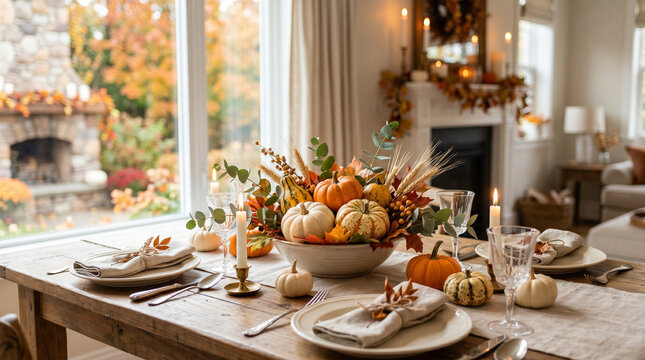 table setting for Christmas holiday 
