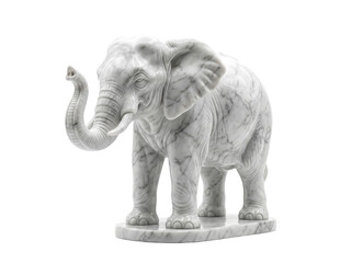 Fototapeta premium Marble elephant statue isolated on white background for home decor and interior design