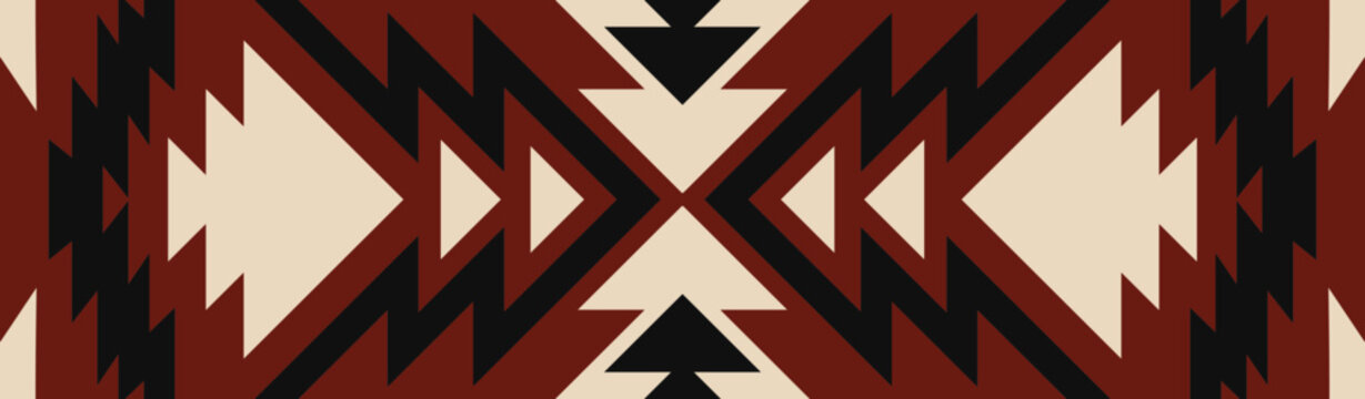Aztec-style wallpaper featuring a seamless three-color tribal pattern.