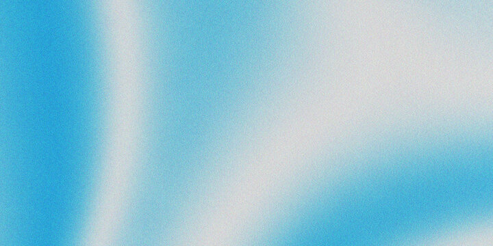 Abstract grain light blue gradient background with prominent soft blurred bright white glowing streaks creating dynamic texture design.