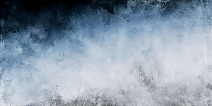 Abstract blue and grey watercolor texture with brush stroke effect and misty atmosphere for design background.