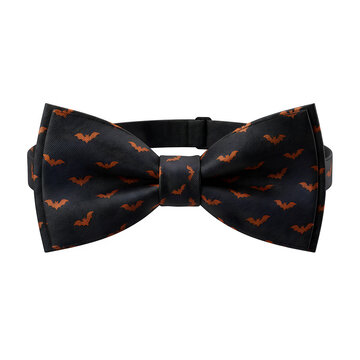 Halloween Bat Pattern Black Bow Tie Transparent Background