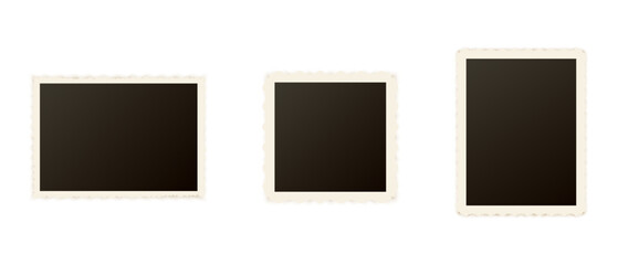 Set of three vintage photo frames with scalloped edges © Nexa Visuals