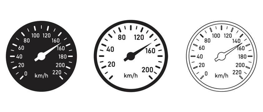 speedometer dials showing kilometer per hour measurements for vehicle instrumentation design