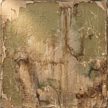 Distressed composite surface texture with distressed paper and textile background