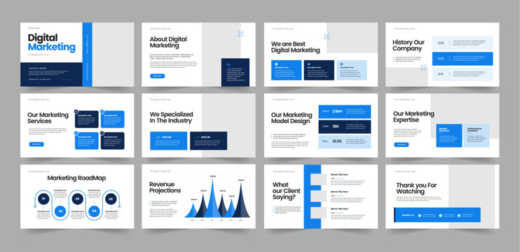 Business Marketing Plan Presentation Design, Marketing Plan Keynote Template, Marketing Pitch Deck for Business
