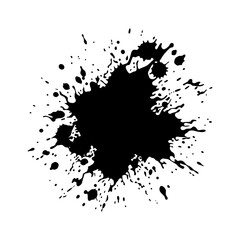 Fototapeta premium Black ink blot splatter vector illustration for artistic background and silhouette design