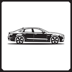Naklejka premium Premium Modern Car Side View Transportation Illustration