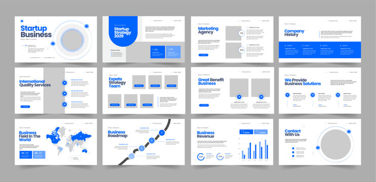 Startup Business Presentation Template, Pitch Deck Presentation Template