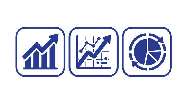 Business performance and market growth statistical icons with business performance statistics analysis marketing corporate management strategy investment planning