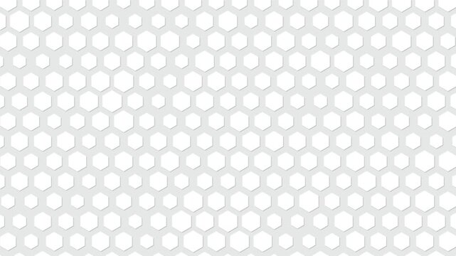 Clean white geometric stone tile wall with subtle soft diffused shadows and minimalist modern architecture hexagon grid pattern 4k video