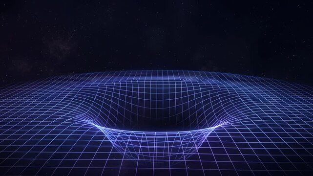 3D grid representation of a black hole in a cosmic space environment