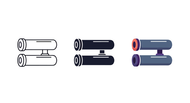 Professional binoculars vector icon set