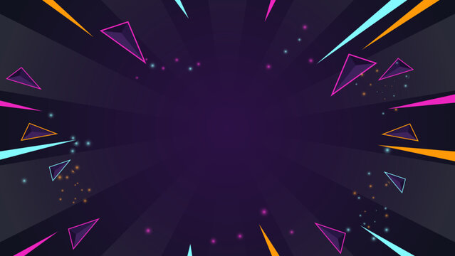 Abstract geometric neon light rays background. colorful futuristic energy explosion. dynamic diagonal lines and particle effects. creative dynamic visual element with abstract geometric colorful
