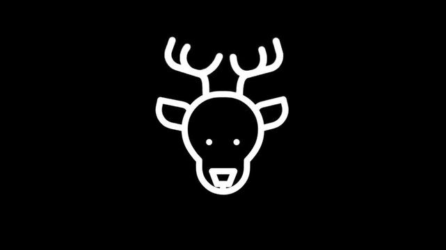 Stylized deer head icons with antlers on a black background