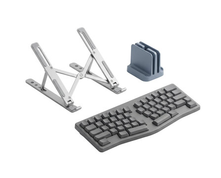 Ergonomic Computer Workstation Setup Kit With Adjustable Laptop Stand Keyboard And Docking Station