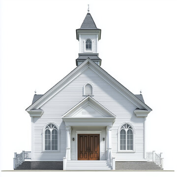 White Wooden Village Church Chapel