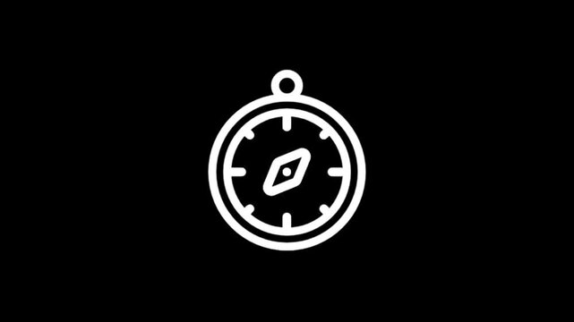 Animated compass icon showing direction and navigation for travel and exploration