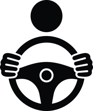 car driver icon isolated vector on white background. driver icon icon set , steering wheel, driving person,Hands on steering wheel icon, vector illustration.