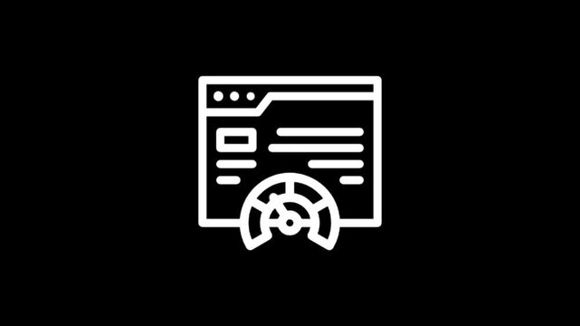 Website loading speed optimization icon animation with progress indicator