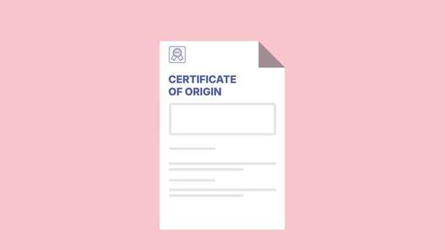 Certificate of Origin Trade Document	