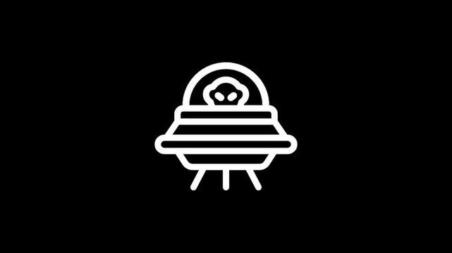 Animated white icon of a padlock on a black background