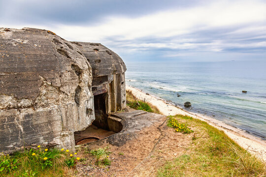 World War II coastal bunker overlooking the sea