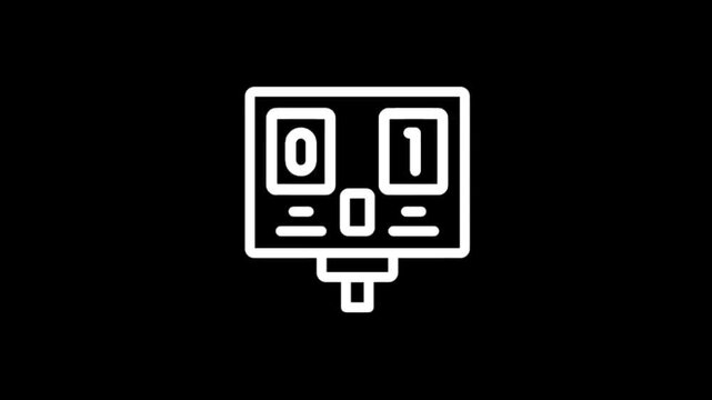 Scoreboard animation showing score changes from 0-0 to 1-3 and then 1-1