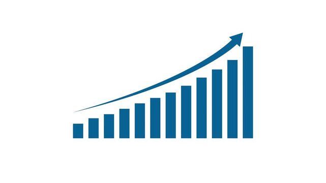 Business growth concept in graph chart showing marketing sales profit increasing to future target . growing business concept.