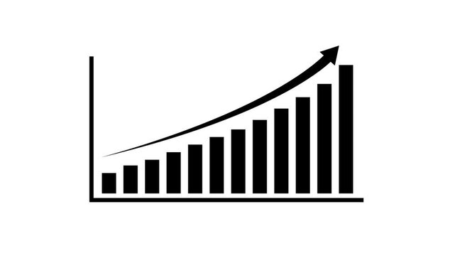 Business growth concept in graph chart showing marketing sales profit increasing to future target .Motion graphic 4k animation video.