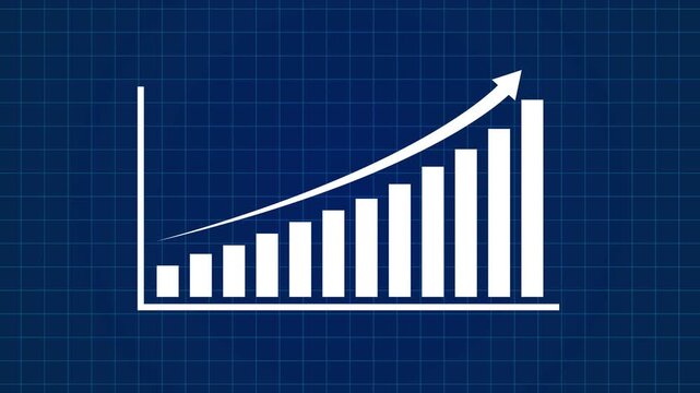 Business growth concept in graph chart showing marketing sales profit increasing to future target .Motion graphic 4k animation video.