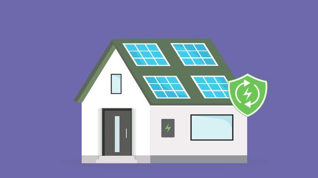 Green House with Solar Panels and Electric Vehicle Charging &ndash; Renewable Energy and Savings Concept