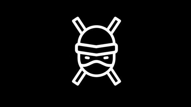 Animated ninja character icons with subtle variations in mask and headwear