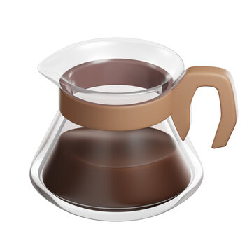 3D Render of a Glass Coffee Carafe 