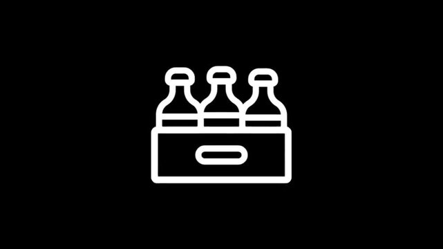 Iconic representation of a six-pack of bottles in a carrier
