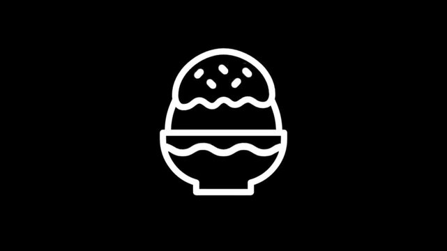 Animated white icons of a cactus in a pot on a black background