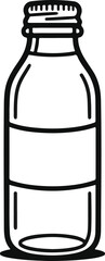 Minimalist Water Bottle Icon Line Art Vector Illustration © Ja