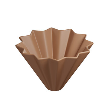 3D Render of a Cone Coffee Paper Filter 