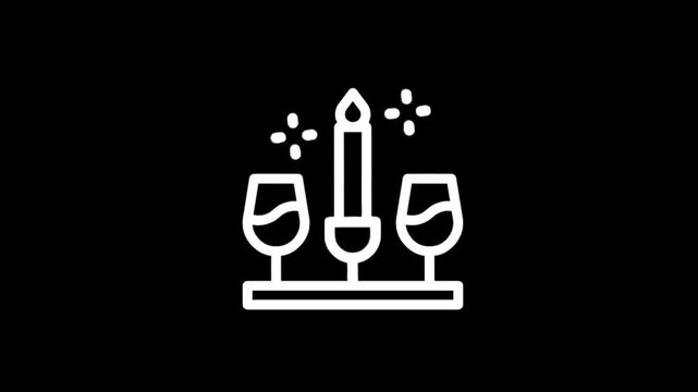 Romantic candlelit dinner with wine glasses and sparkling lights