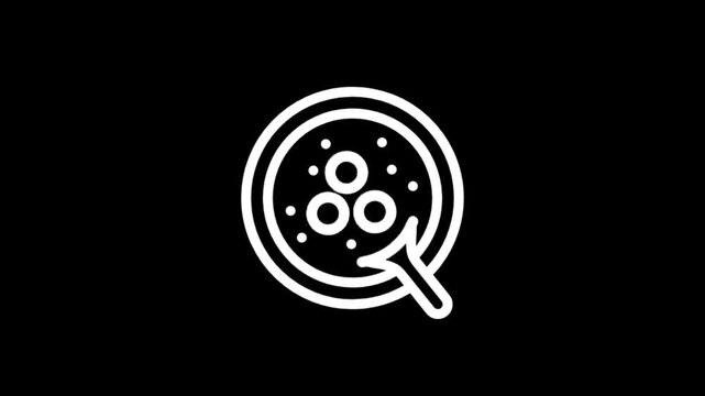 Microscopic view of cells in petri dish with cursor interaction