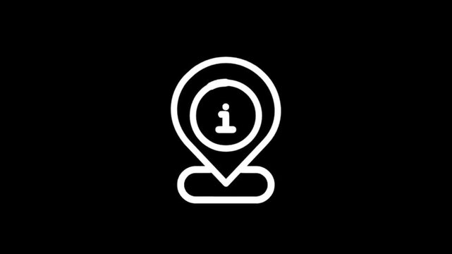 Information location marker icons on black background for digital interfaces