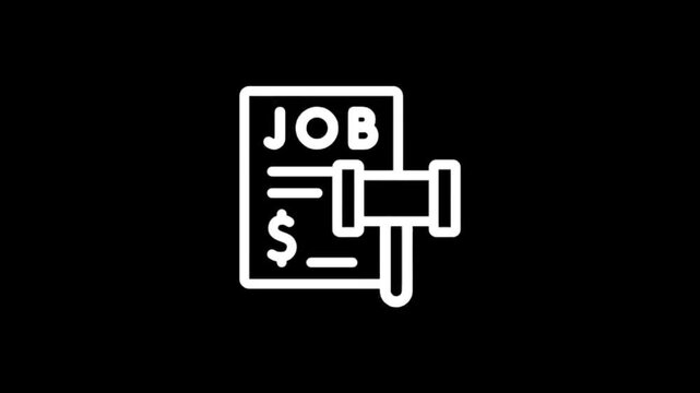 Job offer and salary icon animation for business and finance concepts