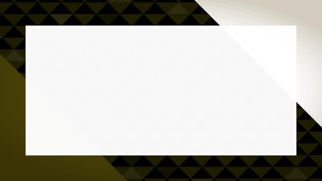 黒と金色の三角形パターンとラインが斜めにスライドする抽象モーション背景アニメーション（文字スペース）