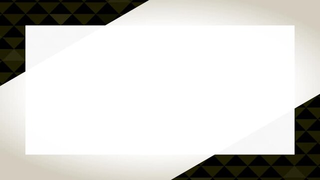黒と金色の三角形パターンとラインが中央をスライドする抽象モーション背景アニメーション（文字スペース）